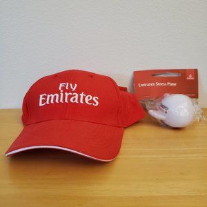 Fly Emirates Adjustable Buckle Strap Cap + Stress Plane Toy